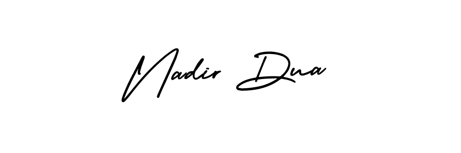 Similarly AmerikaSignatureDemo-Regular is the best handwritten signature design. Signature creator online .You can use it as an online autograph creator for name Nadir Dua. Nadir Dua signature style 3 images and pictures png