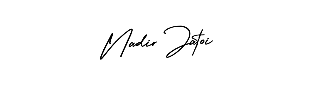 How to Draw Nadir Jatoi signature style? AmerikaSignatureDemo-Regular is a latest design signature styles for name Nadir Jatoi. Nadir Jatoi signature style 3 images and pictures png