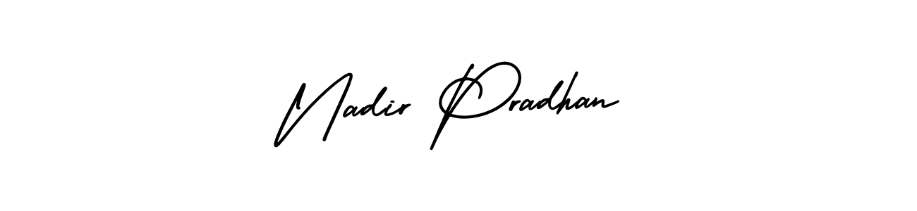 Use a signature maker to create a handwritten signature online. With this signature software, you can design (AmerikaSignatureDemo-Regular) your own signature for name Nadir Pradhan. Nadir Pradhan signature style 3 images and pictures png