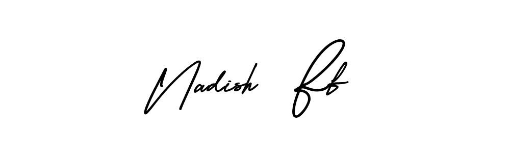 Nadish  Ff stylish signature style. Best Handwritten Sign (AmerikaSignatureDemo-Regular) for my name. Handwritten Signature Collection Ideas for my name Nadish  Ff. Nadish  Ff signature style 3 images and pictures png