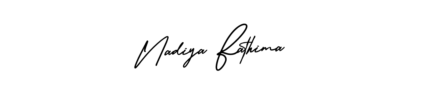 See photos of Nadiya Fathima official signature by Spectra . Check more albums & portfolios. Read reviews & check more about AmerikaSignatureDemo-Regular font. Nadiya Fathima signature style 3 images and pictures png