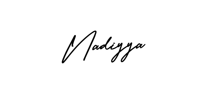 How to make Nadiyya name signature. Use AmerikaSignatureDemo-Regular style for creating short signs online. This is the latest handwritten sign. Nadiyya signature style 3 images and pictures png