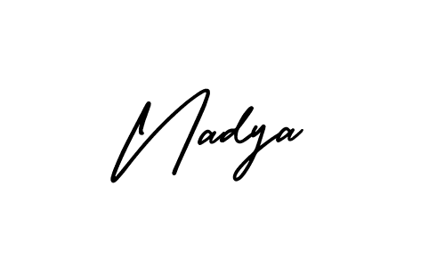 Use a signature maker to create a handwritten signature online. With this signature software, you can design (AmerikaSignatureDemo-Regular) your own signature for name Nadya. Nadya signature style 3 images and pictures png
