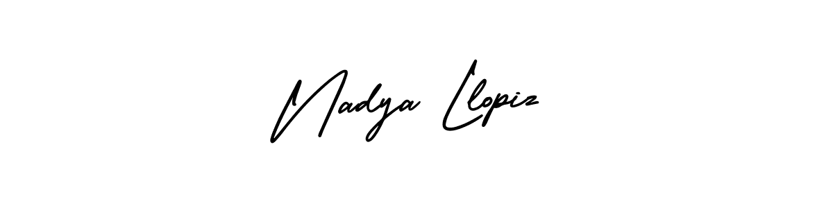 How to make Nadya Llopiz name signature. Use AmerikaSignatureDemo-Regular style for creating short signs online. This is the latest handwritten sign. Nadya Llopiz signature style 3 images and pictures png
