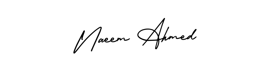 Use a signature maker to create a handwritten signature online. With this signature software, you can design (AmerikaSignatureDemo-Regular) your own signature for name Naeem Ahmed. Naeem Ahmed signature style 3 images and pictures png