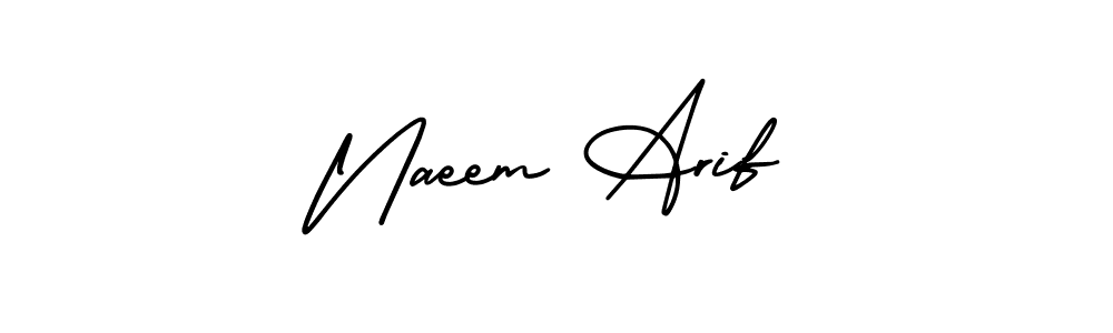 if you are searching for the best signature style for your name Naeem Arif. so please give up your signature search. here we have designed multiple signature styles  using AmerikaSignatureDemo-Regular. Naeem Arif signature style 3 images and pictures png