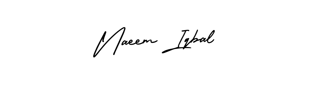 Make a beautiful signature design for name Naeem Iqbal. With this signature (AmerikaSignatureDemo-Regular) style, you can create a handwritten signature for free. Naeem Iqbal signature style 3 images and pictures png