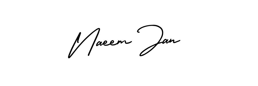 Naeem Jan stylish signature style. Best Handwritten Sign (AmerikaSignatureDemo-Regular) for my name. Handwritten Signature Collection Ideas for my name Naeem Jan. Naeem Jan signature style 3 images and pictures png