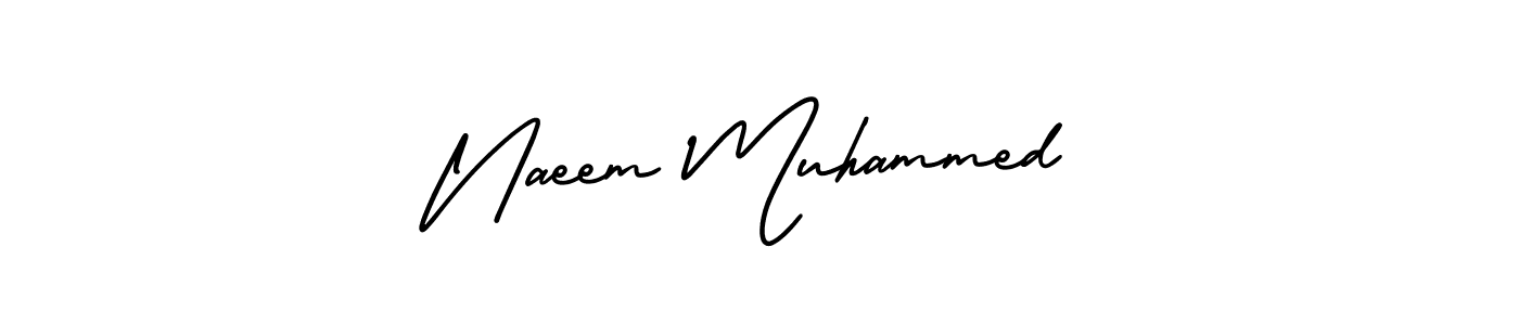 This is the best signature style for the Naeem Muhammed name. Also you like these signature font (AmerikaSignatureDemo-Regular). Mix name signature. Naeem Muhammed signature style 3 images and pictures png