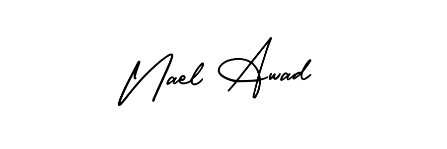 How to make Nael Awad name signature. Use AmerikaSignatureDemo-Regular style for creating short signs online. This is the latest handwritten sign. Nael Awad signature style 3 images and pictures png