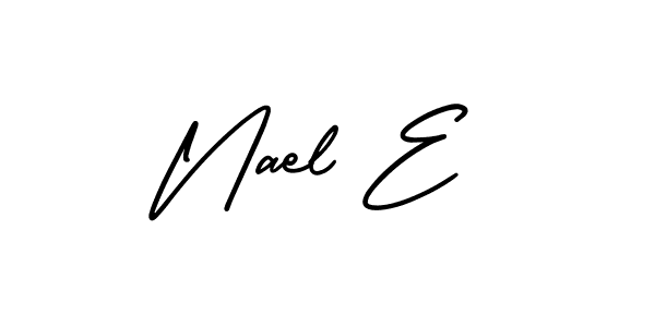 How to Draw Nael E signature style? AmerikaSignatureDemo-Regular is a latest design signature styles for name Nael E. Nael E signature style 3 images and pictures png