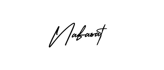How to make Nafasat name signature. Use AmerikaSignatureDemo-Regular style for creating short signs online. This is the latest handwritten sign. Nafasat signature style 3 images and pictures png