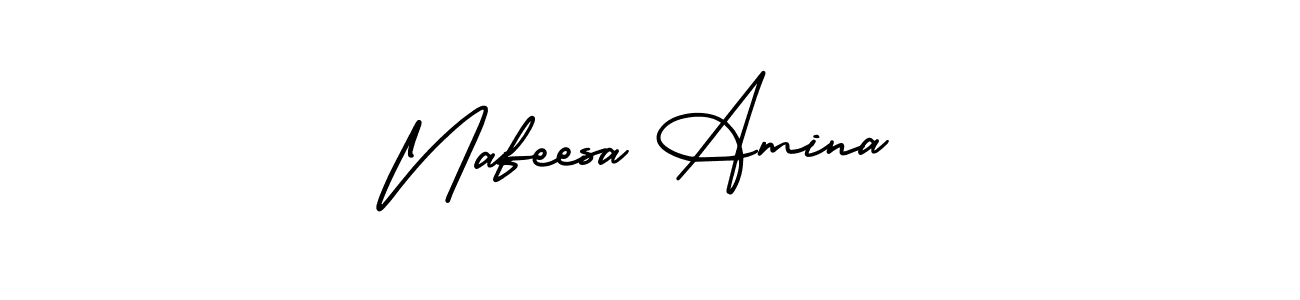 How to make Nafeesa Amina signature? AmerikaSignatureDemo-Regular is a professional autograph style. Create handwritten signature for Nafeesa Amina name. Nafeesa Amina signature style 3 images and pictures png