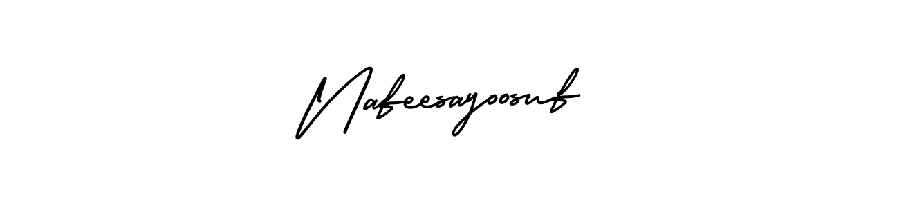 How to make Nafeesayoosuf name signature. Use AmerikaSignatureDemo-Regular style for creating short signs online. This is the latest handwritten sign. Nafeesayoosuf signature style 3 images and pictures png