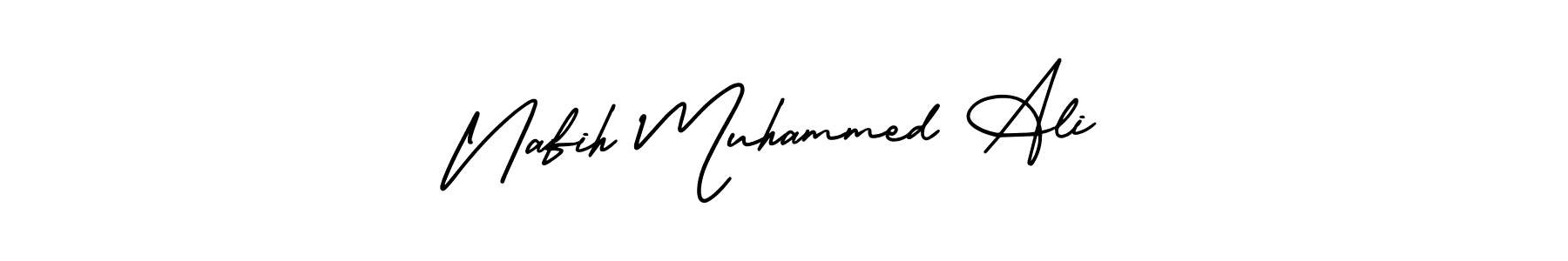 The best way (AmerikaSignatureDemo-Regular) to make a short signature is to pick only two or three words in your name. The name Nafih Muhammed Ali include a total of six letters. For converting this name. Nafih Muhammed Ali signature style 3 images and pictures png