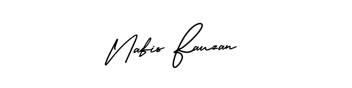 You should practise on your own different ways (AmerikaSignatureDemo-Regular) to write your name (Nafis Fauzan) in signature. don't let someone else do it for you. Nafis Fauzan signature style 3 images and pictures png