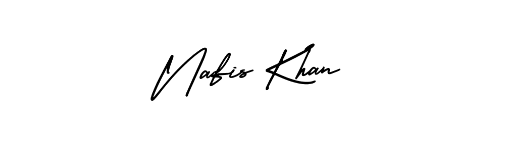 The best way (AmerikaSignatureDemo-Regular) to make a short signature is to pick only two or three words in your name. The name Nafis Khan include a total of six letters. For converting this name. Nafis Khan signature style 3 images and pictures png