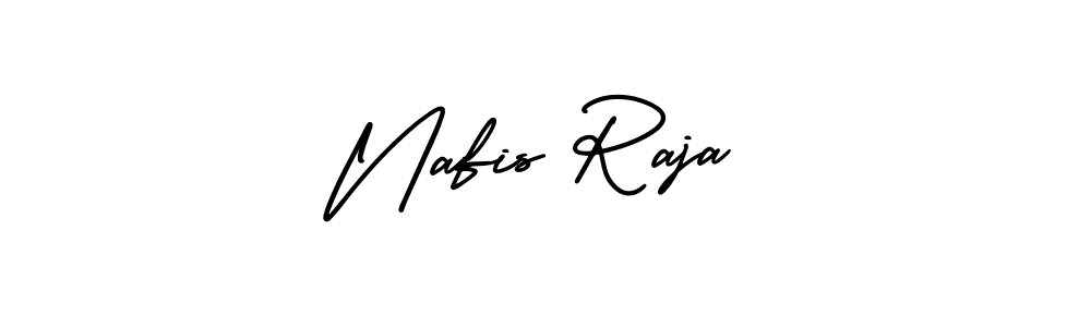 The best way (AmerikaSignatureDemo-Regular) to make a short signature is to pick only two or three words in your name. The name Nafis Raja include a total of six letters. For converting this name. Nafis Raja signature style 3 images and pictures png