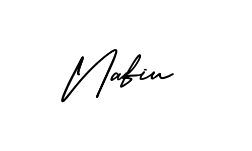 Use a signature maker to create a handwritten signature online. With this signature software, you can design (AmerikaSignatureDemo-Regular) your own signature for name Nafiu. Nafiu signature style 3 images and pictures png