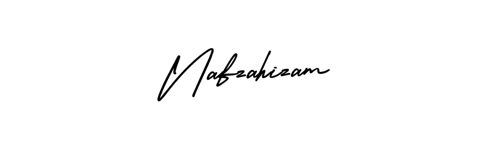 Use a signature maker to create a handwritten signature online. With this signature software, you can design (AmerikaSignatureDemo-Regular) your own signature for name Nafzahizam. Nafzahizam signature style 3 images and pictures png