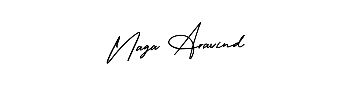 How to make Naga Aravind name signature. Use AmerikaSignatureDemo-Regular style for creating short signs online. This is the latest handwritten sign. Naga Aravind signature style 3 images and pictures png