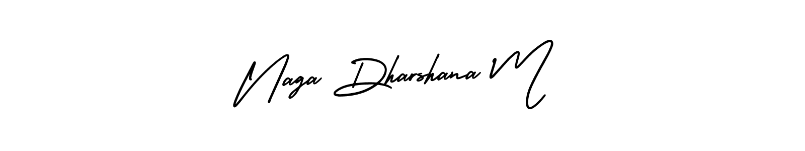The best way (AmerikaSignatureDemo-Regular) to make a short signature is to pick only two or three words in your name. The name Naga Dharshana M include a total of six letters. For converting this name. Naga Dharshana M signature style 3 images and pictures png