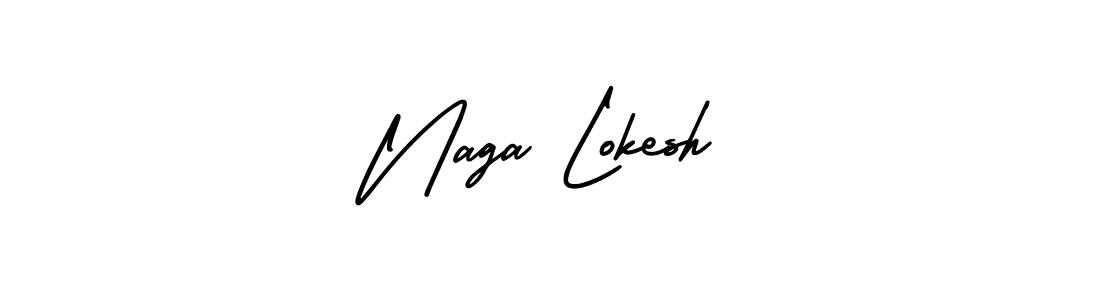 The best way (AmerikaSignatureDemo-Regular) to make a short signature is to pick only two or three words in your name. The name Naga Lokesh include a total of six letters. For converting this name. Naga Lokesh signature style 3 images and pictures png