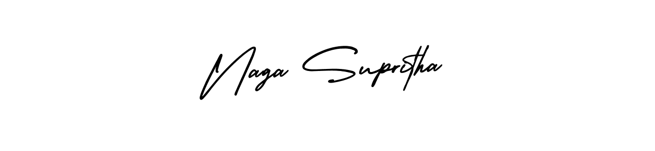 Make a beautiful signature design for name Naga Supritha. With this signature (AmerikaSignatureDemo-Regular) style, you can create a handwritten signature for free. Naga Supritha signature style 3 images and pictures png