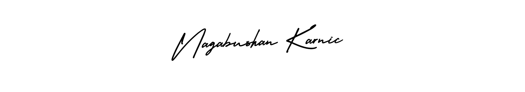 How to Draw Nagabushan Karnic signature style? AmerikaSignatureDemo-Regular is a latest design signature styles for name Nagabushan Karnic. Nagabushan Karnic signature style 3 images and pictures png