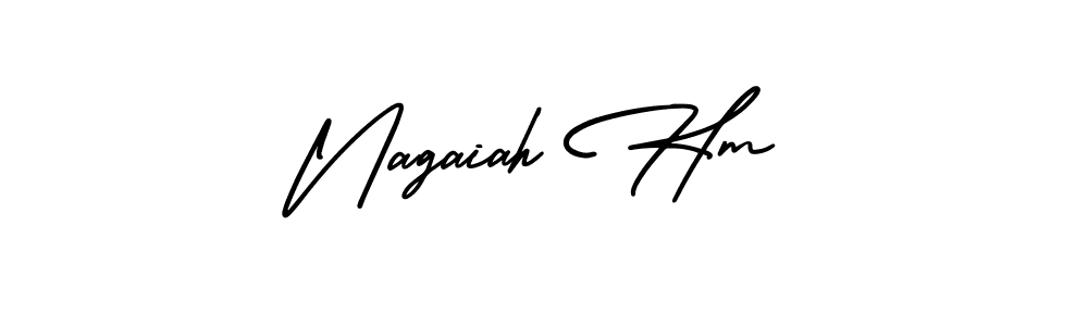 if you are searching for the best signature style for your name Nagaiah Hm. so please give up your signature search. here we have designed multiple signature styles  using AmerikaSignatureDemo-Regular. Nagaiah Hm signature style 3 images and pictures png