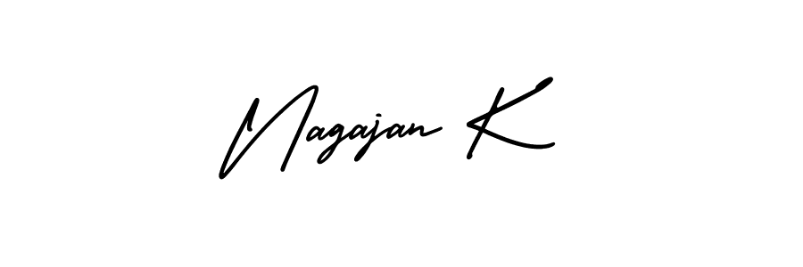 How to make Nagajan K signature? AmerikaSignatureDemo-Regular is a professional autograph style. Create handwritten signature for Nagajan K name. Nagajan K signature style 3 images and pictures png