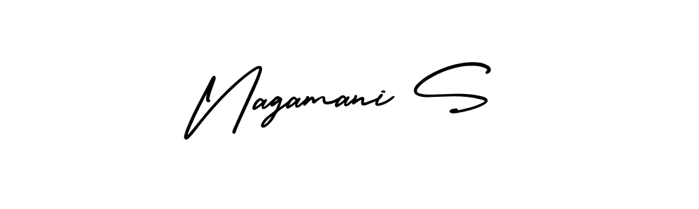 Create a beautiful signature design for name Nagamani S. With this signature (AmerikaSignatureDemo-Regular) fonts, you can make a handwritten signature for free. Nagamani S signature style 3 images and pictures png