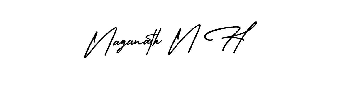 if you are searching for the best signature style for your name Naganath N H. so please give up your signature search. here we have designed multiple signature styles  using AmerikaSignatureDemo-Regular. Naganath N H signature style 3 images and pictures png