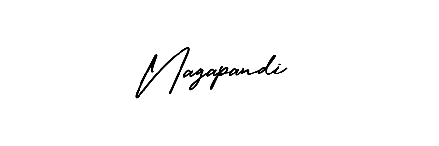 The best way (AmerikaSignatureDemo-Regular) to make a short signature is to pick only two or three words in your name. The name Nagapandi include a total of six letters. For converting this name. Nagapandi signature style 3 images and pictures png