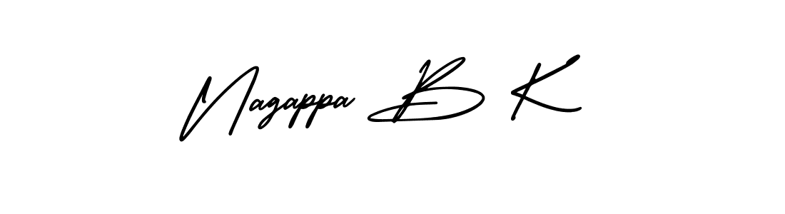 Nagappa B K stylish signature style. Best Handwritten Sign (AmerikaSignatureDemo-Regular) for my name. Handwritten Signature Collection Ideas for my name Nagappa B K. Nagappa B K signature style 3 images and pictures png