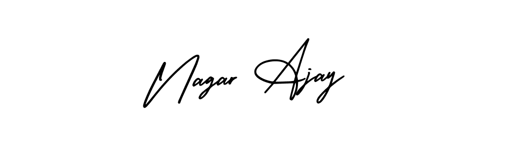 Nagar Ajay stylish signature style. Best Handwritten Sign (AmerikaSignatureDemo-Regular) for my name. Handwritten Signature Collection Ideas for my name Nagar Ajay. Nagar Ajay signature style 3 images and pictures png