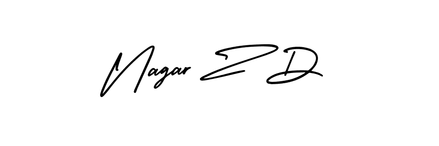 Nagar Z D stylish signature style. Best Handwritten Sign (AmerikaSignatureDemo-Regular) for my name. Handwritten Signature Collection Ideas for my name Nagar Z D. Nagar Z D signature style 3 images and pictures png