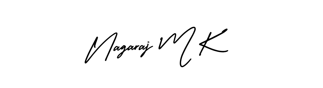 You should practise on your own different ways (AmerikaSignatureDemo-Regular) to write your name (Nagaraj M K) in signature. don't let someone else do it for you. Nagaraj M K signature style 3 images and pictures png