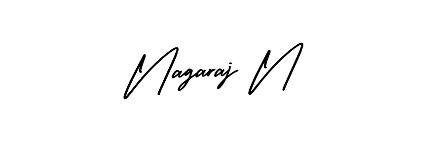 The best way (AmerikaSignatureDemo-Regular) to make a short signature is to pick only two or three words in your name. The name Nagaraj N include a total of six letters. For converting this name. Nagaraj N signature style 3 images and pictures png