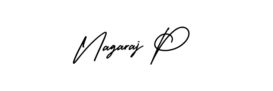 Make a beautiful signature design for name Nagaraj P. With this signature (AmerikaSignatureDemo-Regular) style, you can create a handwritten signature for free. Nagaraj P signature style 3 images and pictures png