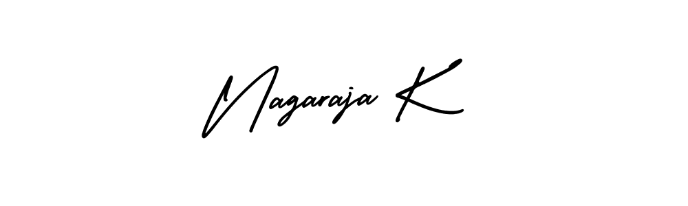 How to make Nagaraja K signature? AmerikaSignatureDemo-Regular is a professional autograph style. Create handwritten signature for Nagaraja K name. Nagaraja K signature style 3 images and pictures png