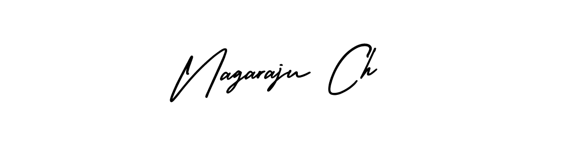 How to make Nagaraju Ch name signature. Use AmerikaSignatureDemo-Regular style for creating short signs online. This is the latest handwritten sign. Nagaraju Ch signature style 3 images and pictures png