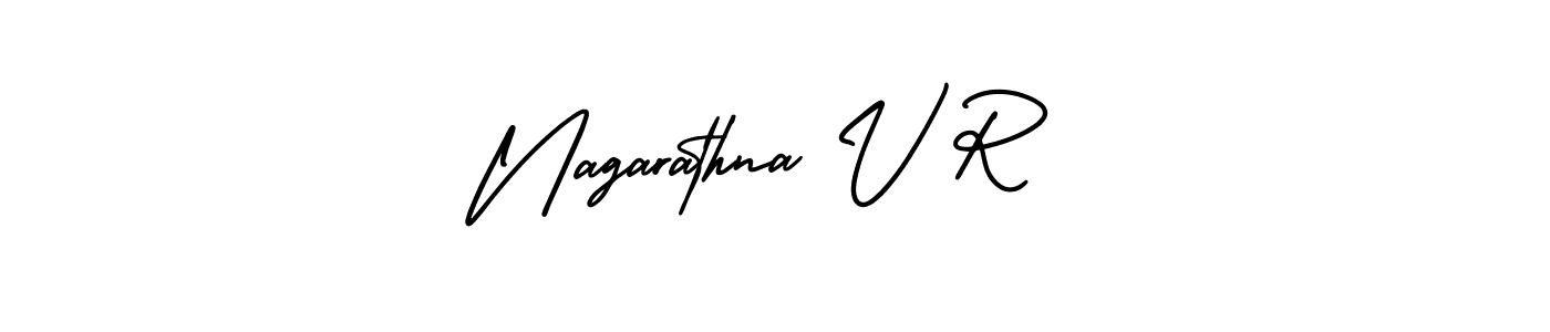 Use a signature maker to create a handwritten signature online. With this signature software, you can design (AmerikaSignatureDemo-Regular) your own signature for name Nagarathna V R. Nagarathna V R signature style 3 images and pictures png