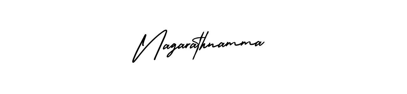How to make Nagarathnamma name signature. Use AmerikaSignatureDemo-Regular style for creating short signs online. This is the latest handwritten sign. Nagarathnamma signature style 3 images and pictures png