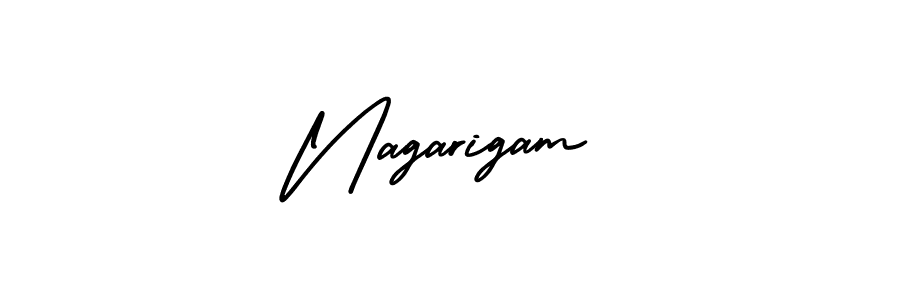 How to make Nagarigam name signature. Use AmerikaSignatureDemo-Regular style for creating short signs online. This is the latest handwritten sign. Nagarigam signature style 3 images and pictures png