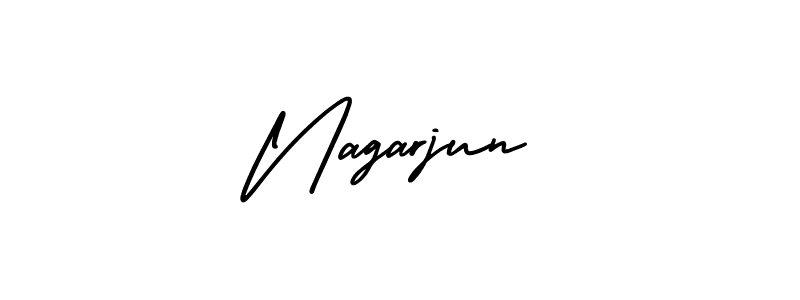 How to make Nagarjun name signature. Use AmerikaSignatureDemo-Regular style for creating short signs online. This is the latest handwritten sign. Nagarjun signature style 3 images and pictures png