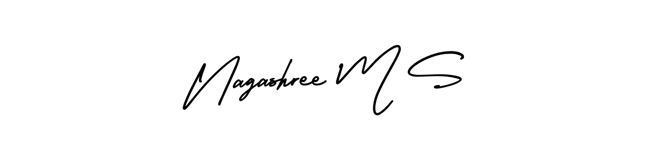 Make a beautiful signature design for name Nagashree M S. With this signature (AmerikaSignatureDemo-Regular) style, you can create a handwritten signature for free. Nagashree M S signature style 3 images and pictures png