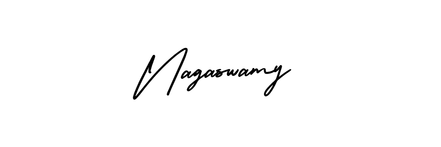 How to make Nagaswamy name signature. Use AmerikaSignatureDemo-Regular style for creating short signs online. This is the latest handwritten sign. Nagaswamy signature style 3 images and pictures png