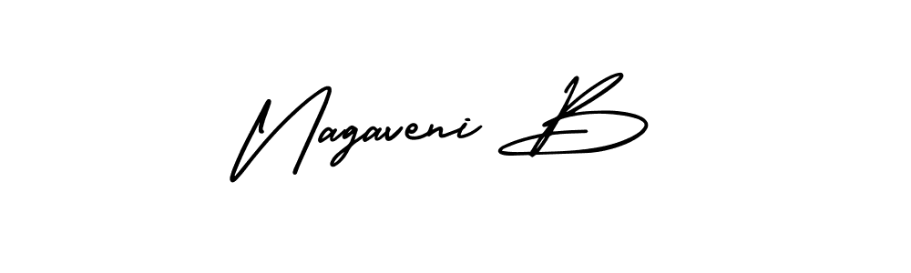 Nagaveni B stylish signature style. Best Handwritten Sign (AmerikaSignatureDemo-Regular) for my name. Handwritten Signature Collection Ideas for my name Nagaveni B. Nagaveni B signature style 3 images and pictures png