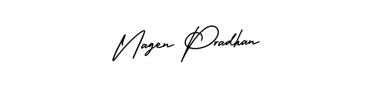 AmerikaSignatureDemo-Regular is a professional signature style that is perfect for those who want to add a touch of class to their signature. It is also a great choice for those who want to make their signature more unique. Get Nagen Pradhan name to fancy signature for free. Nagen Pradhan signature style 3 images and pictures png